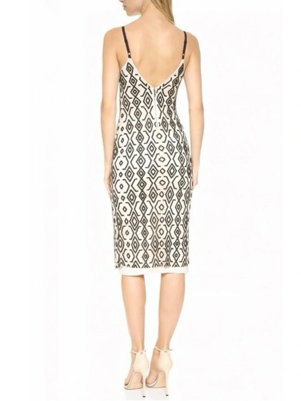 Alice + Olivia Arlette Beaded V-Neck Dress - Size 2